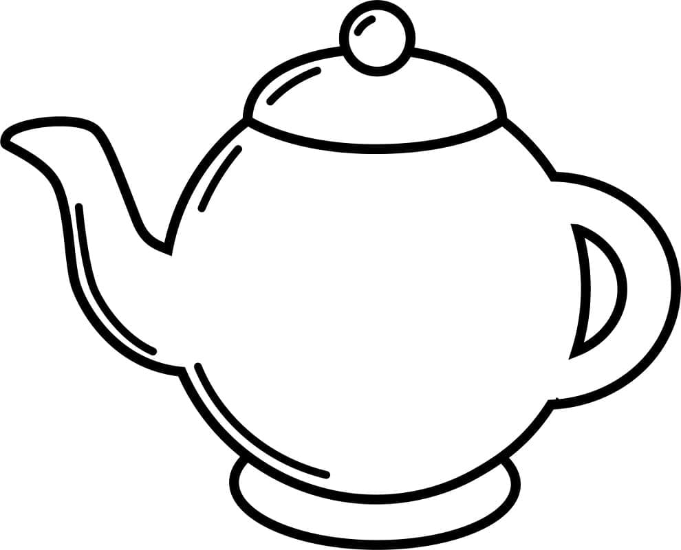 Simple Teapot Coloring Page - Free Printable Coloring Pages for Kids