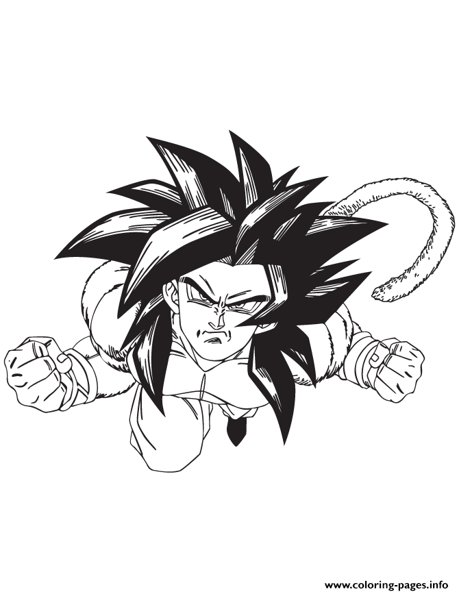 Print dragon ball z bardock ssj4 coloring page Coloring pages