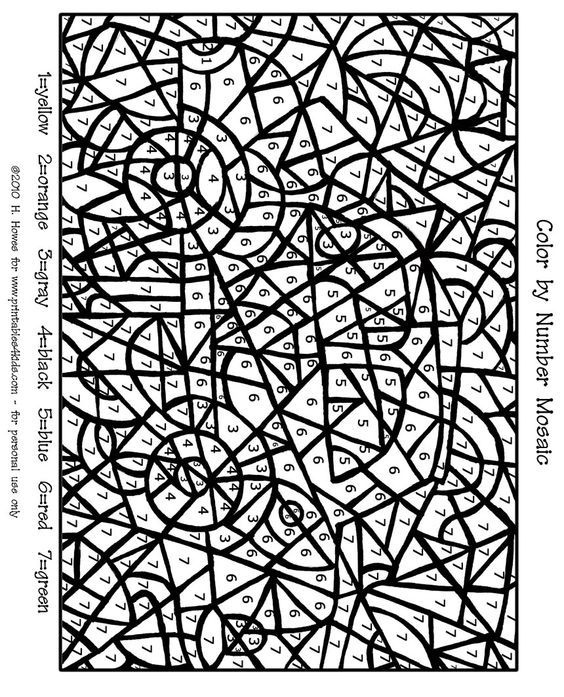 Mosaic Colouring For Kids - Coloring Pages for Kids and for Adults