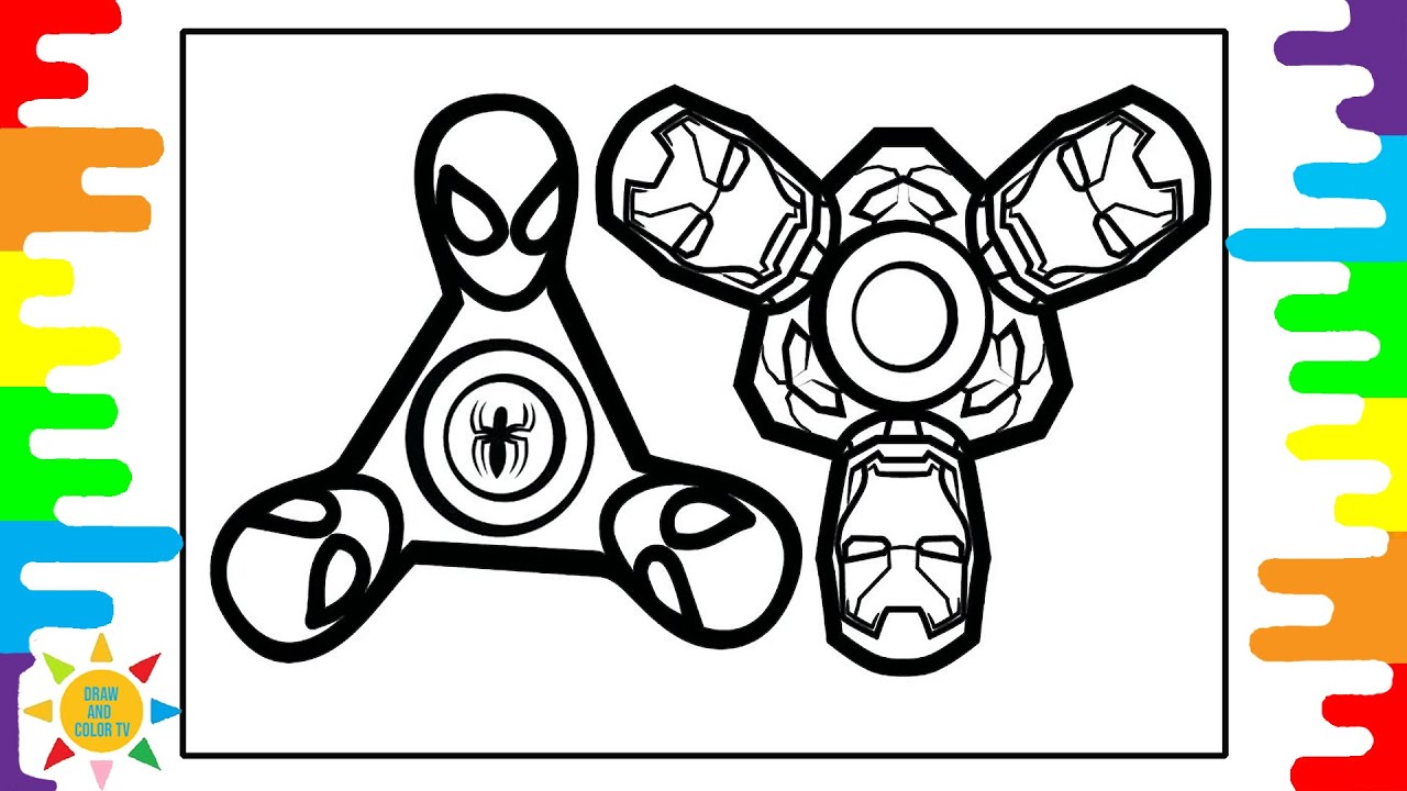 Fidget Spinner Superhero Coloring Page|Spiderman|Iron Man Coloring|Disfigure  - Blank [NCS Release] - YouTube