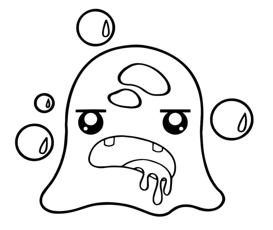 Disgruntled Slime Coloring Page - Free Printable Coloring Pages for Kids
