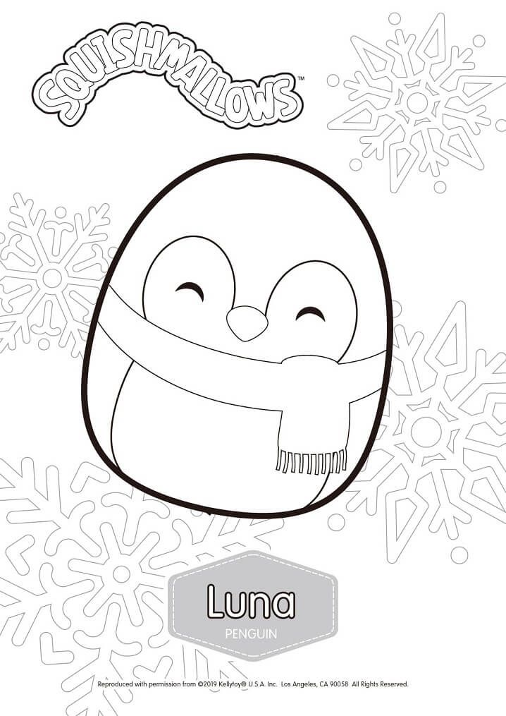 Luna Squishmallows Coloring Page - Free Printable Coloring Pages for Kids |  Cute coloring pages, Coloring pages, Easy coloring pages