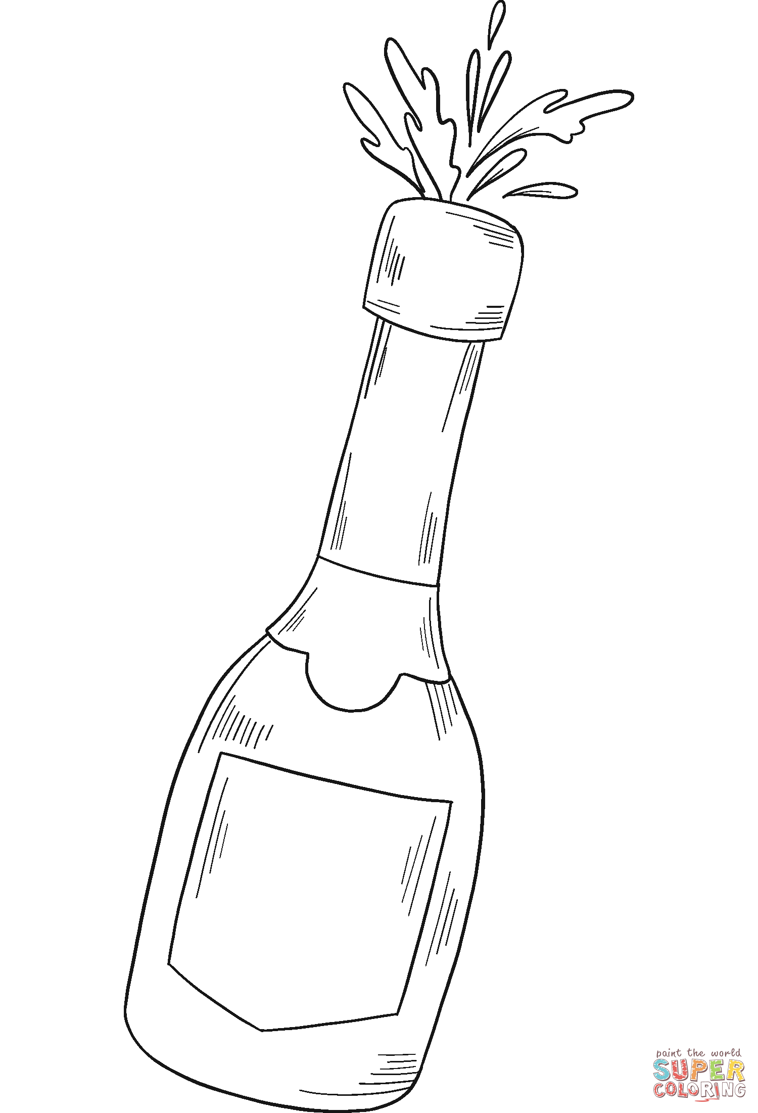 Champagne Bottle coloring page | Free Printable Coloring Pages