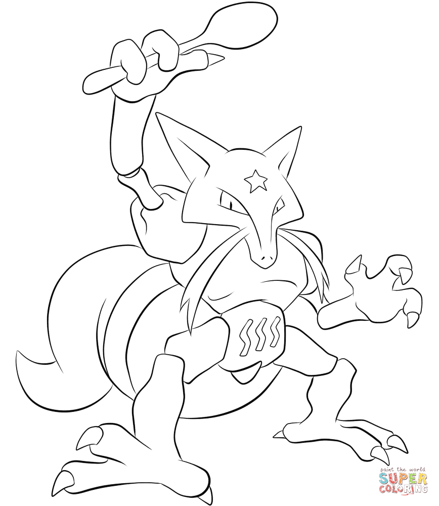 Kadabra coloring page | Free Printable Coloring Pages