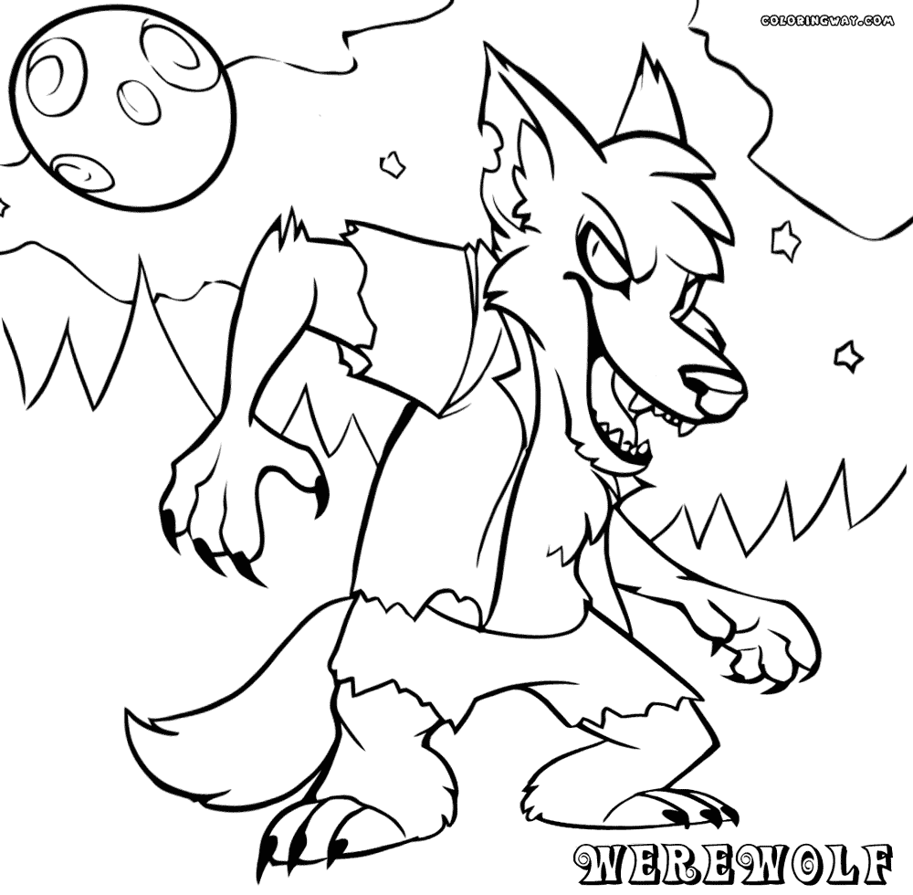 Werewolf Werewolf smiling to color coloring pages