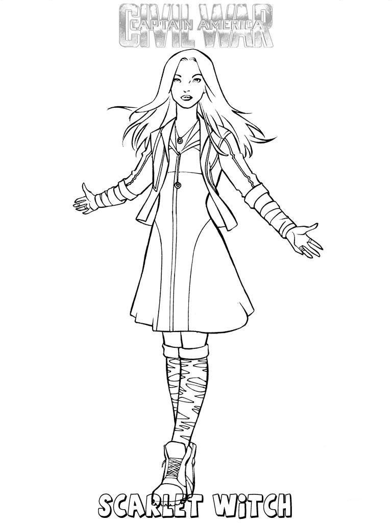 Cool Scarlet Witch Coloring Page - Free ...coloringonly.com
