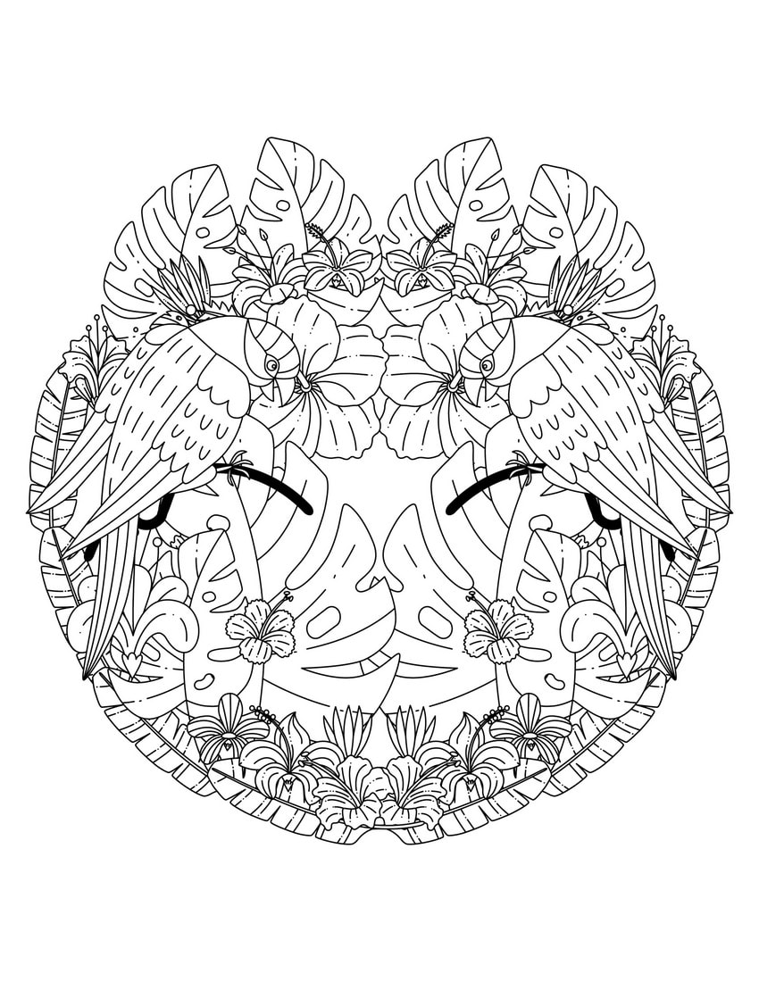 Give 18 printable jungle mandalas adult coloring pages by Coloringlife101 |  Fiverr