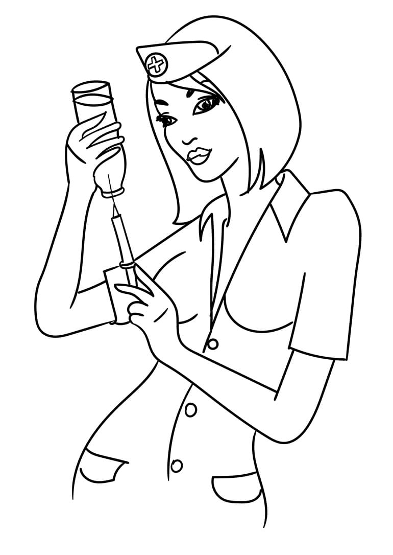 Nurse Injection coloring page ...