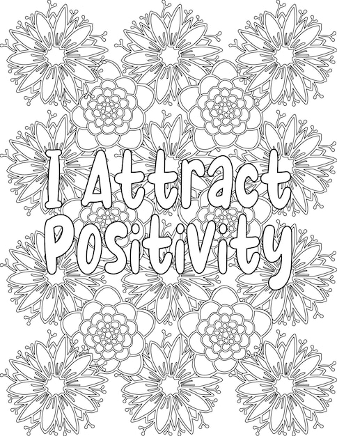 Affirmation coloring pages floral ...