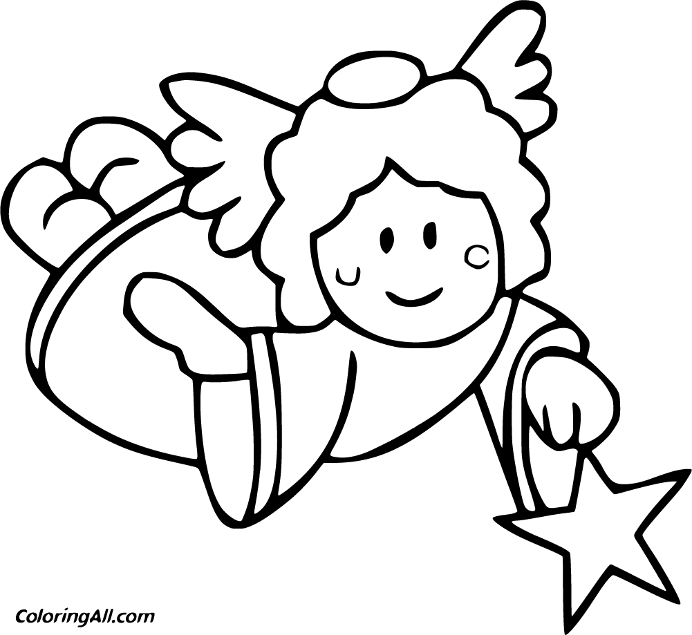 Christmas Angel Coloring Pages - ColoringAll