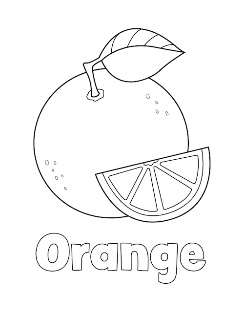 Orange Coloring Page - Little Bee Family