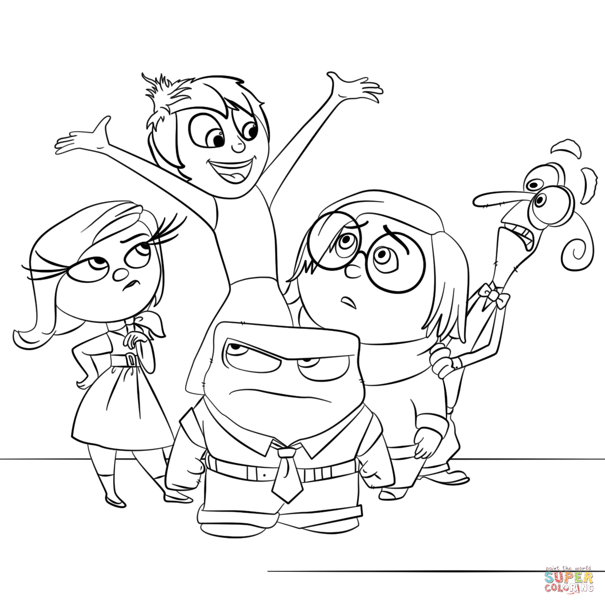 Inside Out All Characters coloring page | Free Printable Coloring Pages