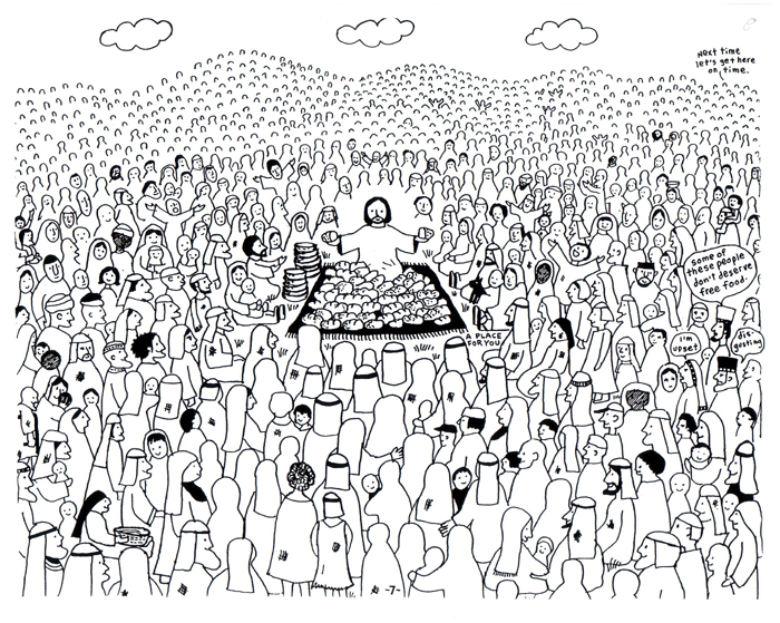Jesus feeds 5000 coloring pages