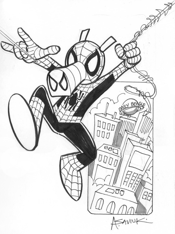 Spider-Ham by Alex Saviuk, in Russ Anderson's 2007 Artwork Comic Art  Gallery Room