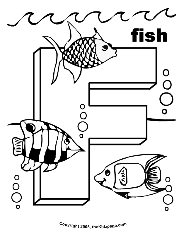 F is for Fish - Free Coloring Pages for Kids - Printable Colouring ...