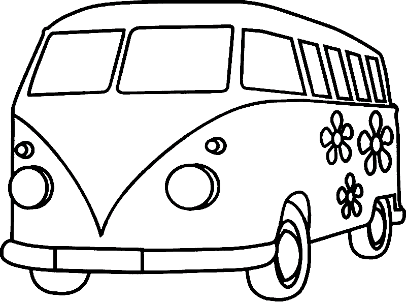 VW Bus Coloring Page - Free Printable Coloring Pages for Kids