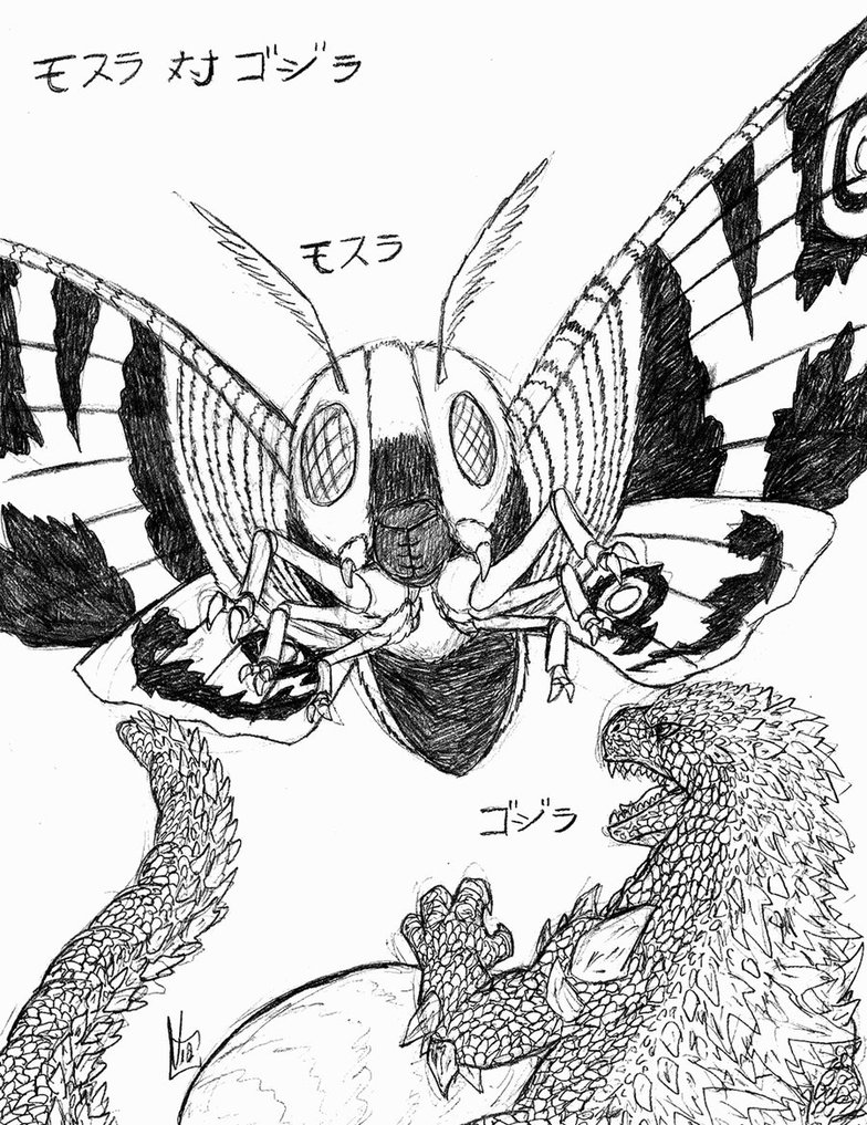 Godzilla Vs Mothra Coloring Pages