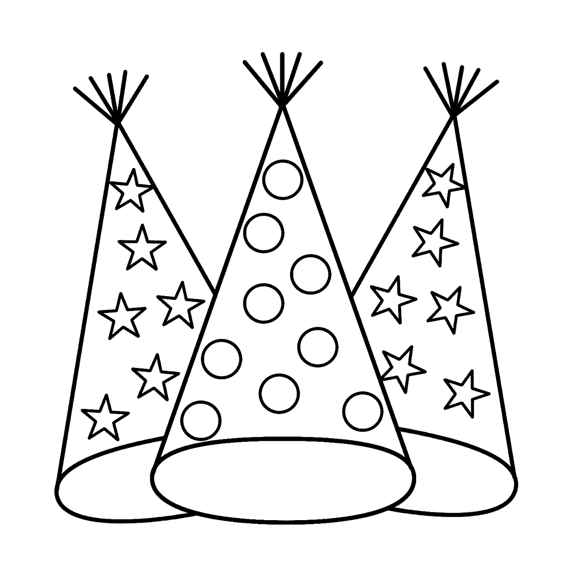 Birthday Party Hats Coloring Page – coloring.rocks!
