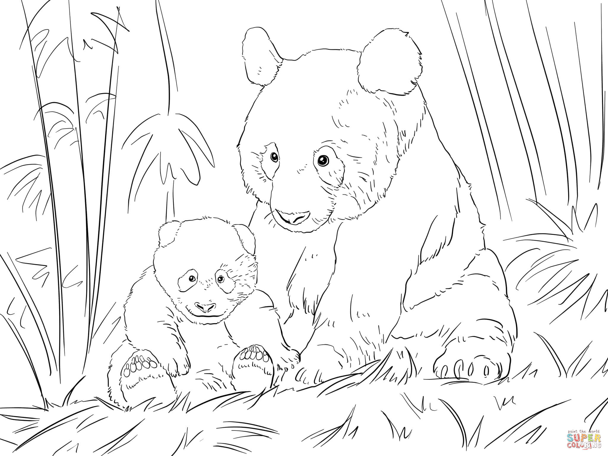 Cute Panda Family coloring page | Free Printable Coloring Pages