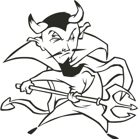 Demon With Spear coloring page | Free Printable Coloring Pages