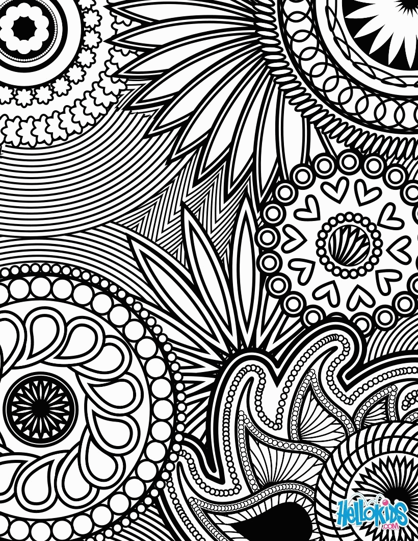 Printable Coloring Pages for Adults Abstract Flowers #2892 ...