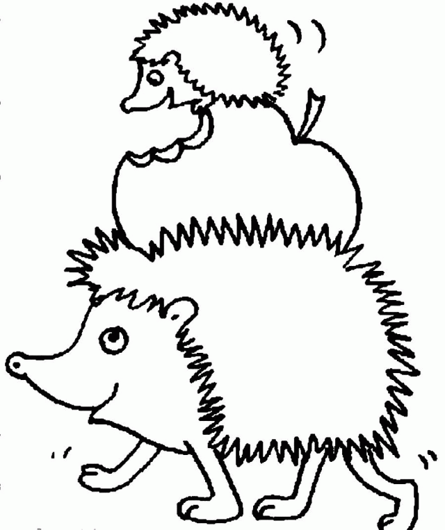 Download A Big Hedgehog Carrying Apple And A Small Hedgehog 279178 