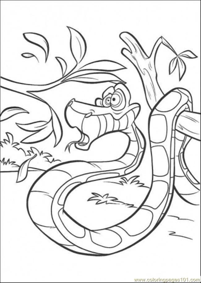 Coloring Pages Kaa (Cartoons > The Jungle Book) - free printable 