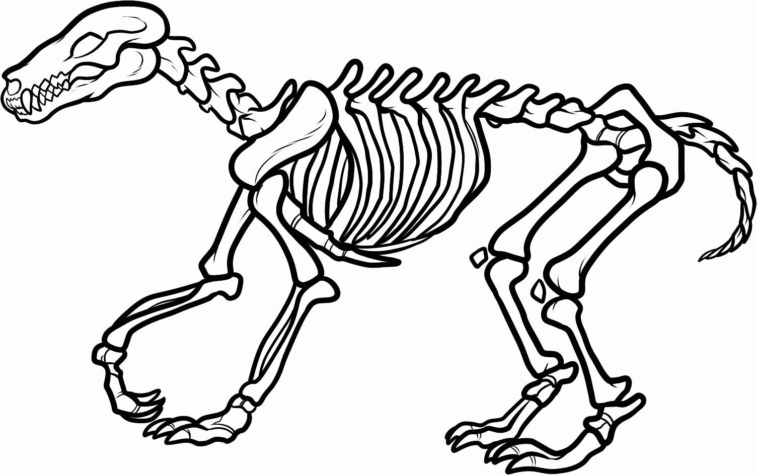 Dinosaur skeleton coloring page