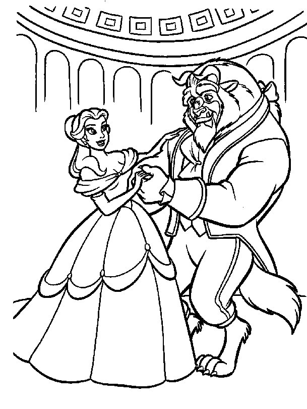 beauty and Beast Dance Free To Coloring Pages : New Coloring Pages