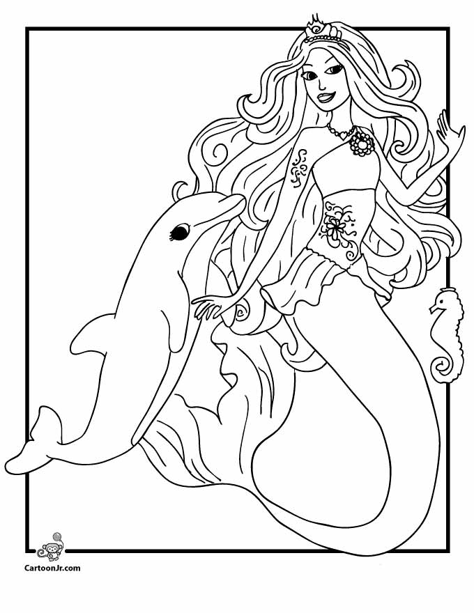 mermaid swimming Colouring Pages (page 2)