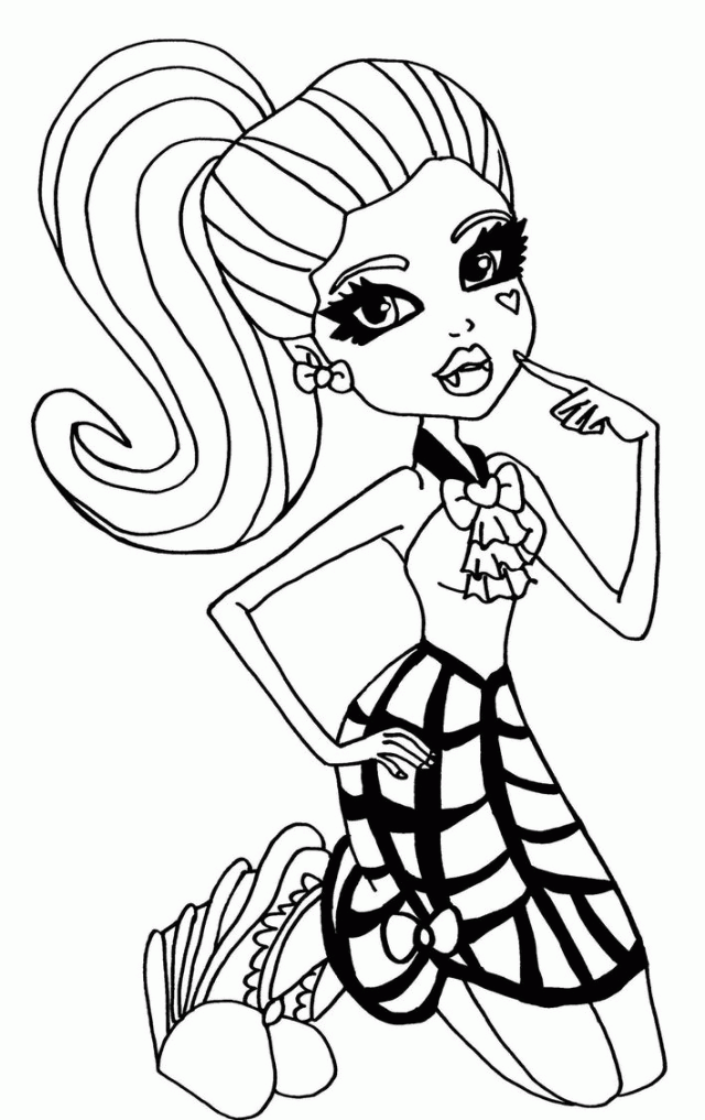 Monster High Dolls Coloring Pages 25601 Label All Monster High 