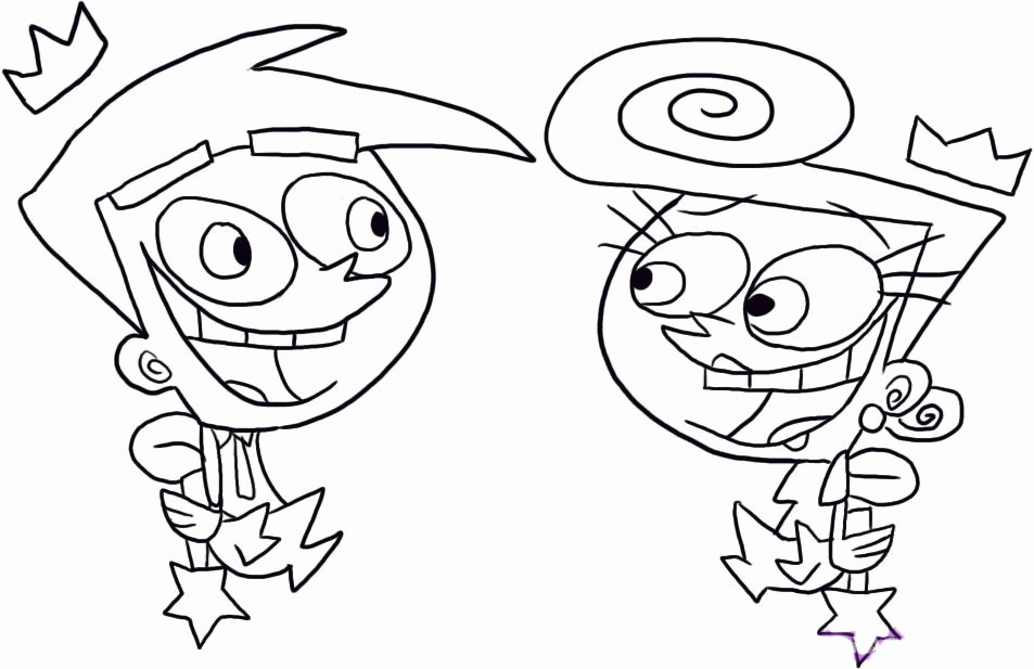 Download Cartoon Coloring Pages Fairy Odd Parents Wanda And Cosmo 
