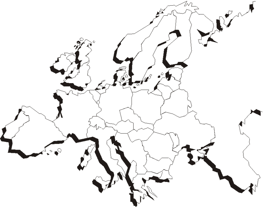 Coloring page of Europe blank map