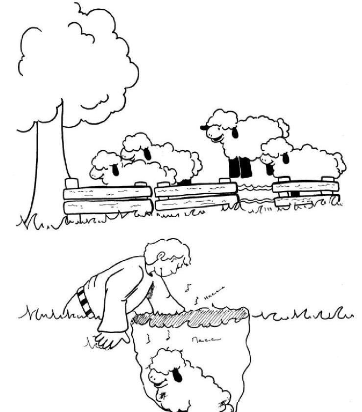 Lost Sheep Parable Coloring Page Images & Pictures - Becuo