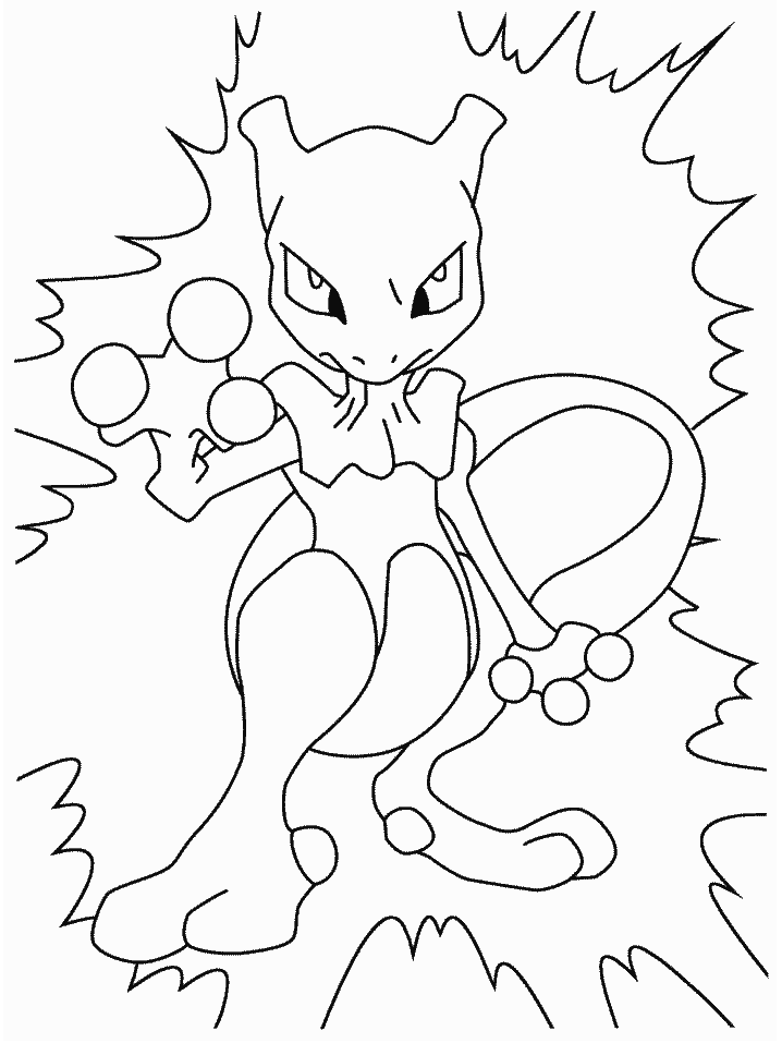 Mewtwo Pokemon Coloring Pages