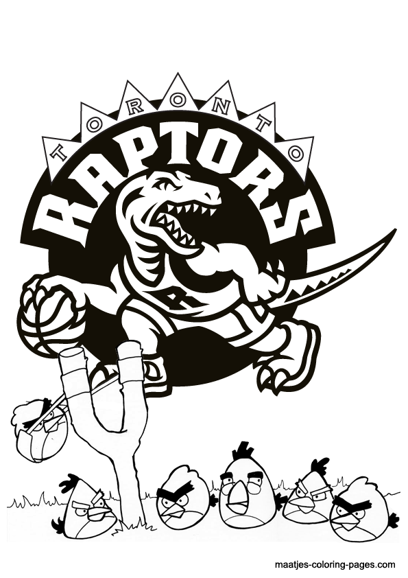 Angry Birds and Toronto Raptors NBA coloring pages