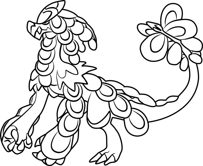 Kommo-o Coloring Page - Free Printable Coloring Pages for Kids