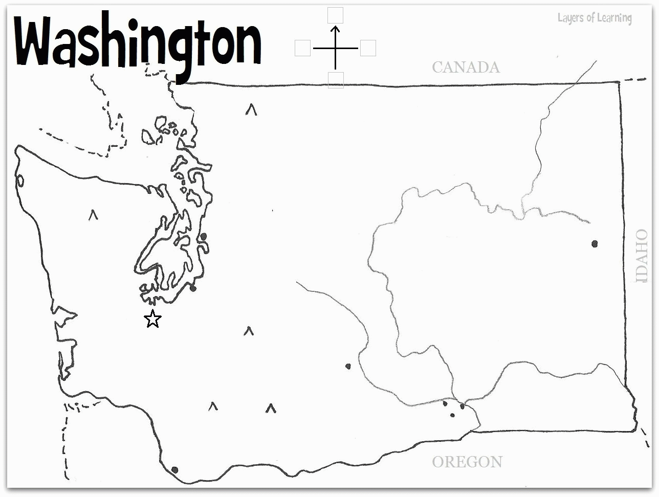 Washington State Map Coloring Page Sketch Coloring Page
