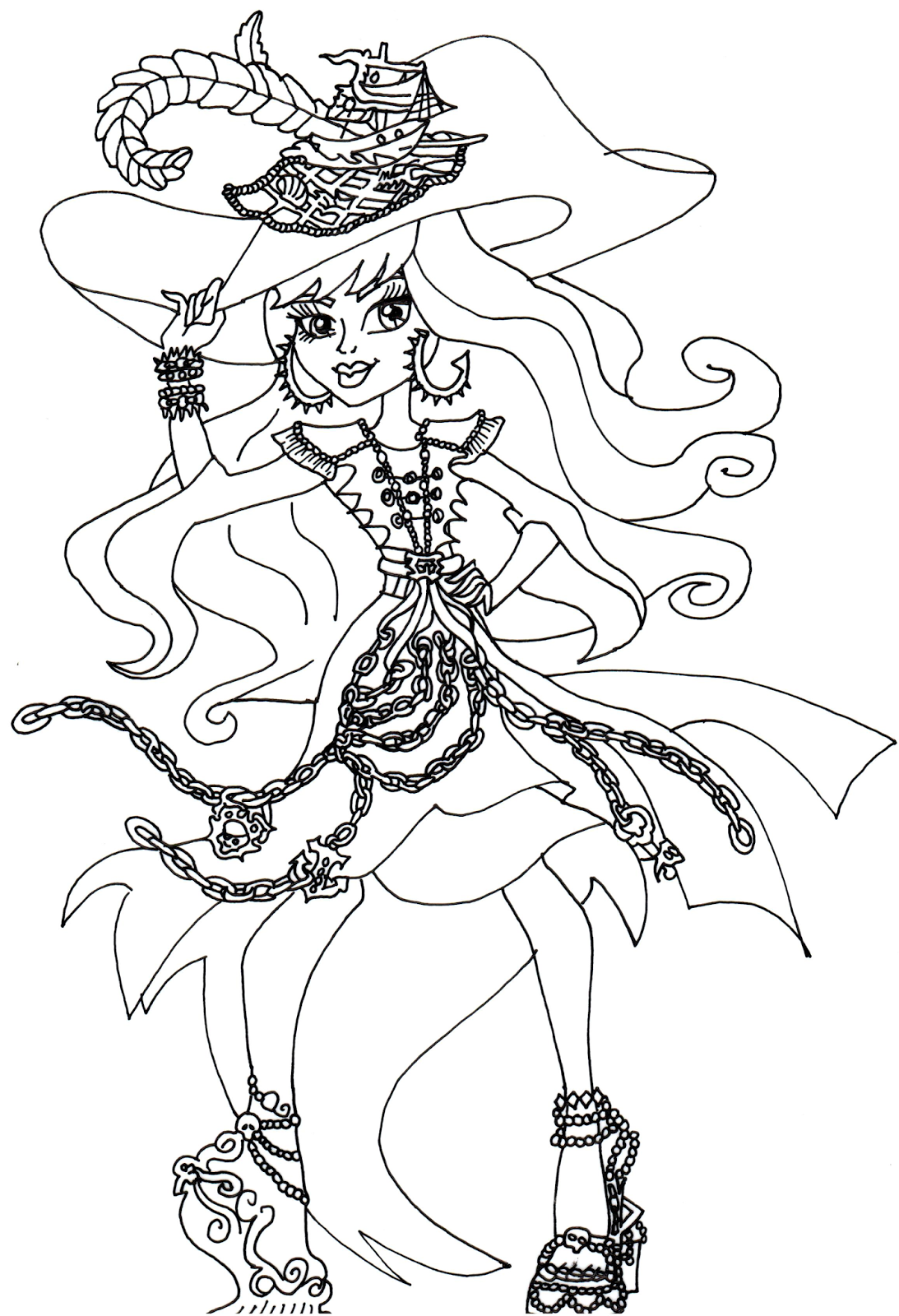 Free Printable Monster High Coloring Pages: Vandala Doubloons Monster High  Coloring Page