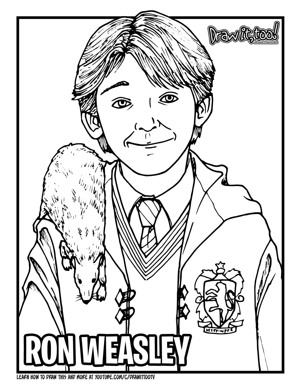 How to Draw RON WEASLEY (Harry Potter Movie Series) Drawing ...