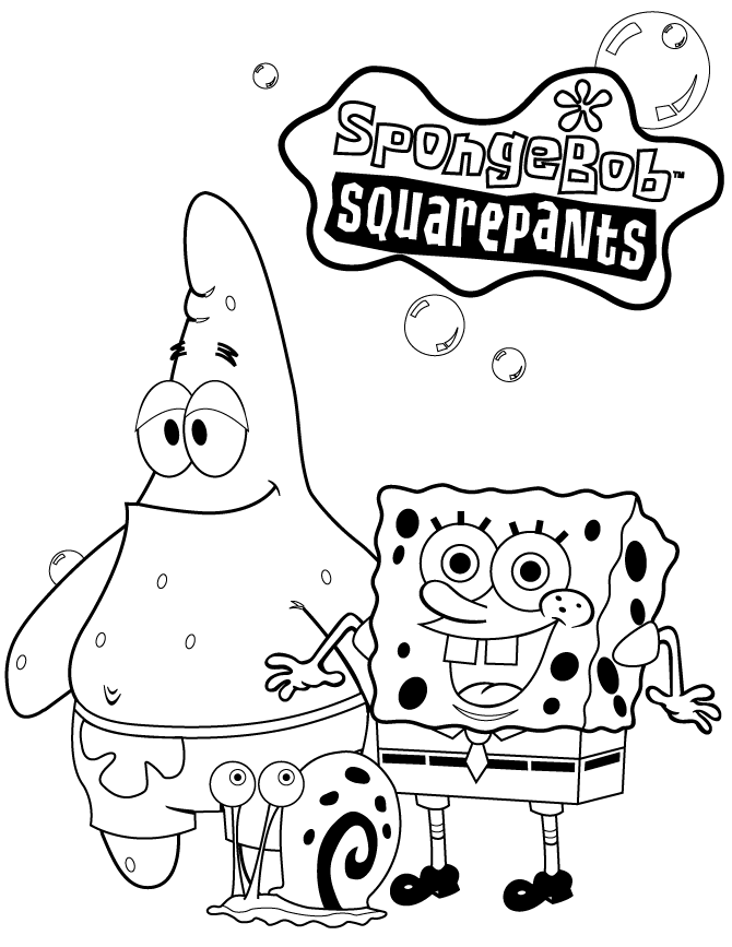 Patrick Spongebob Color Page Cartoon Characters Coloring Pages ...