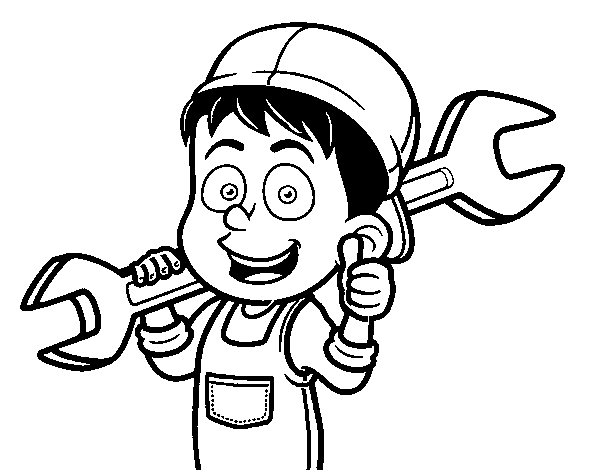 Mechanic coloring page - Coloringcrew.com