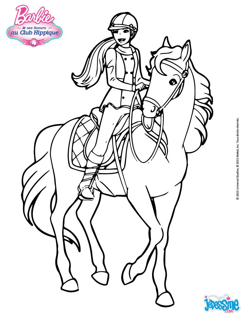 Horse coloring pages, Barbie coloring pages, Horse coloring