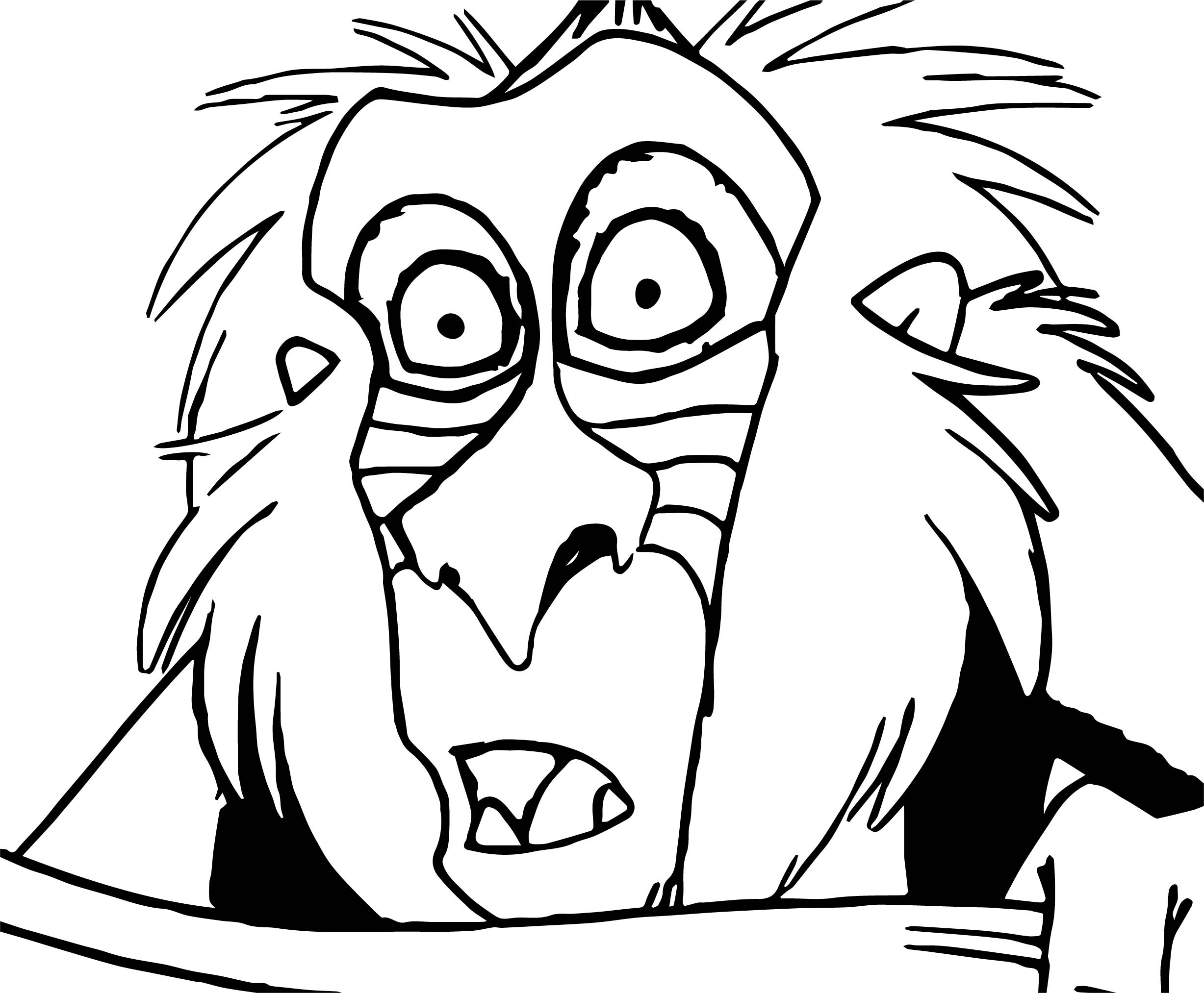 Rafiki Lion King Coloring (Page 1) - Line.17QQ.com