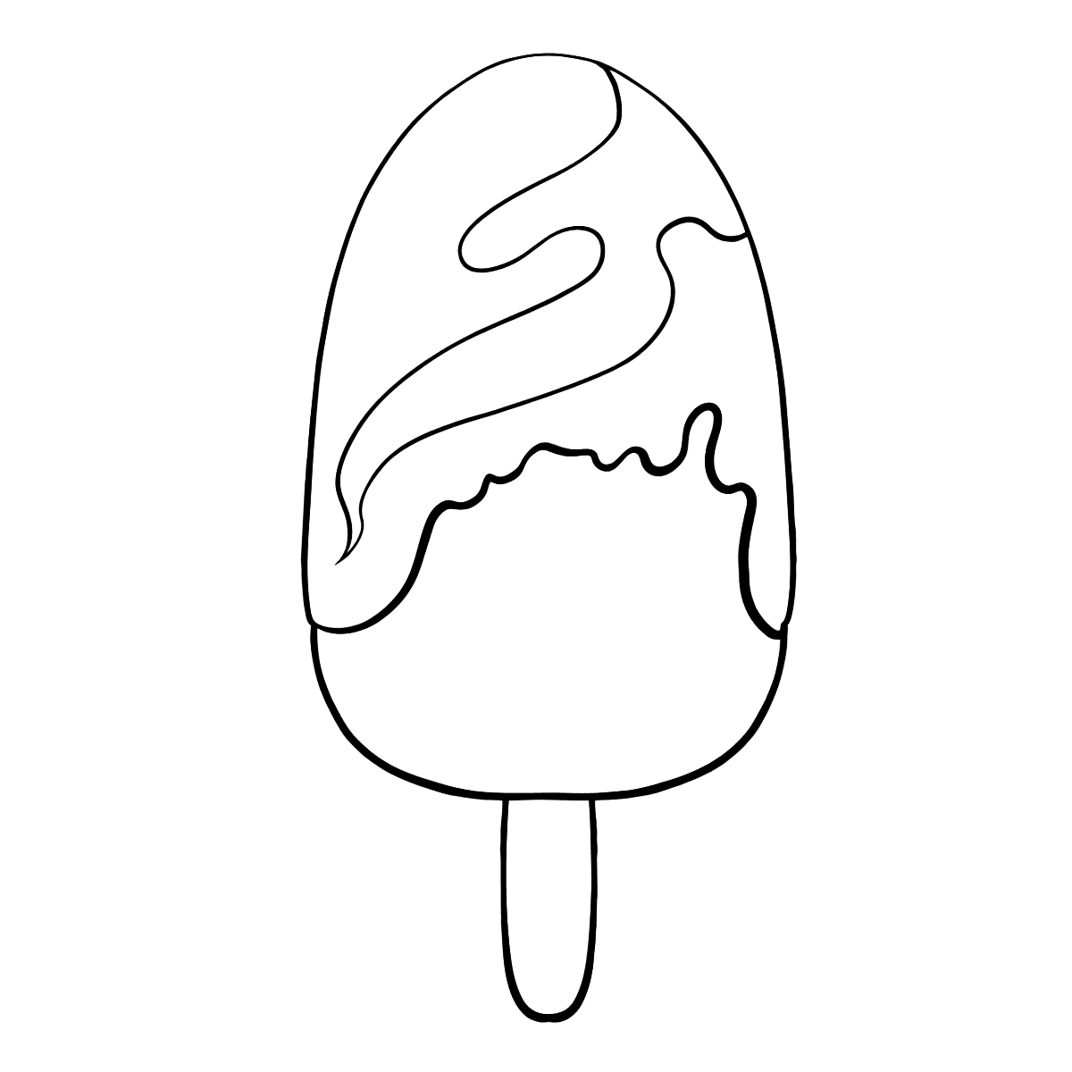 Popsicle with Chocolate and Syrup coloring page Online Free!