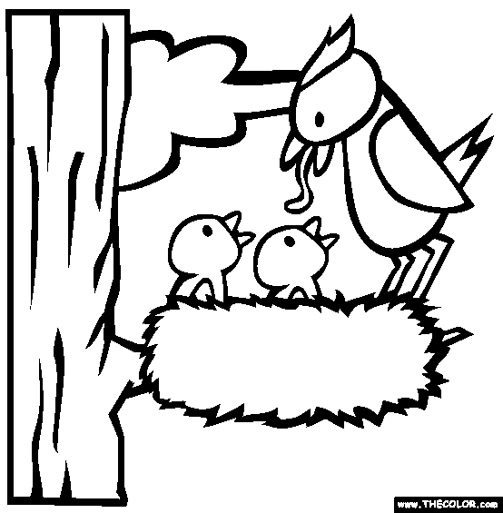 Baby Birds Coloring Page | Free Baby Birds Online Coloring