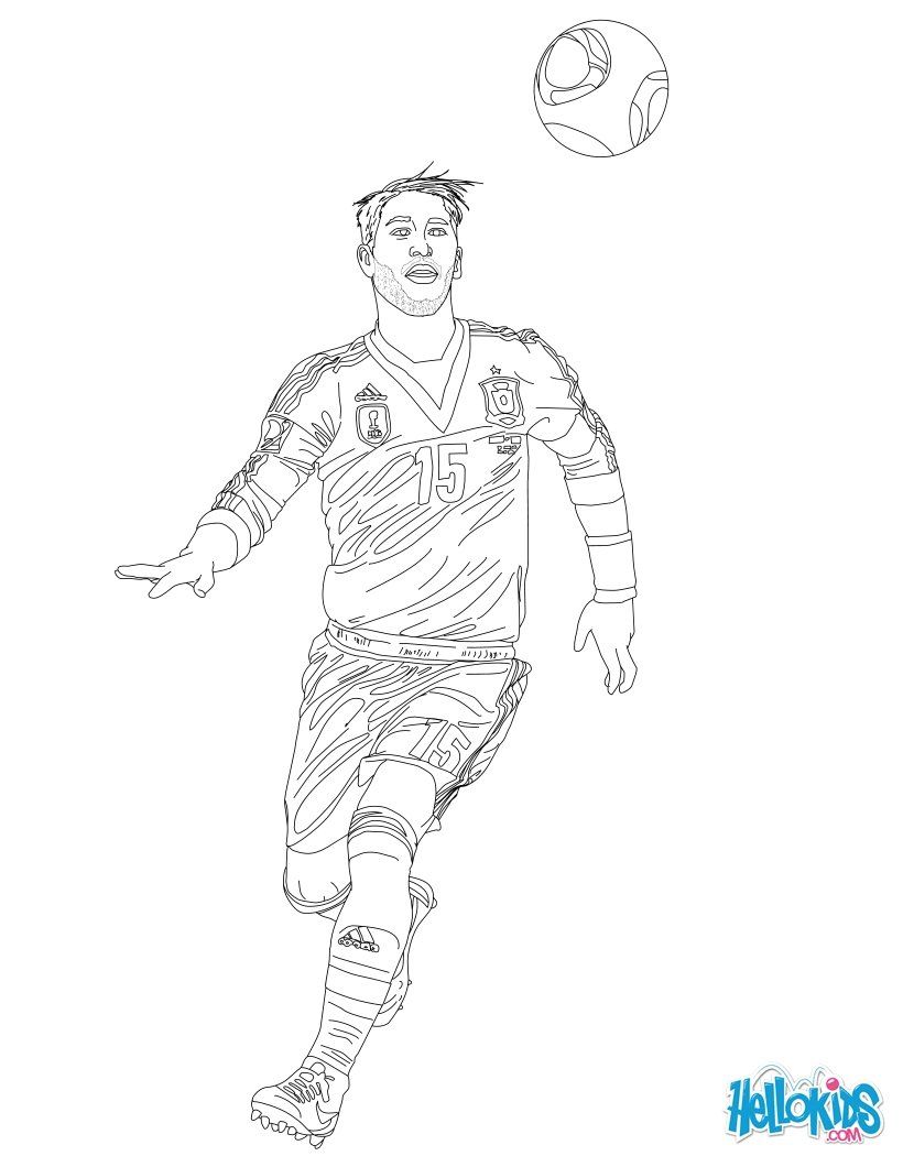 SOCCER PLAYERS coloring pages - Sergio Ramos
