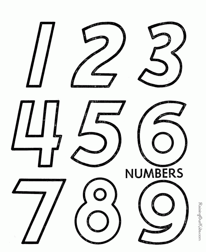 numbers 1 9 coloring pages - Clip Art Library