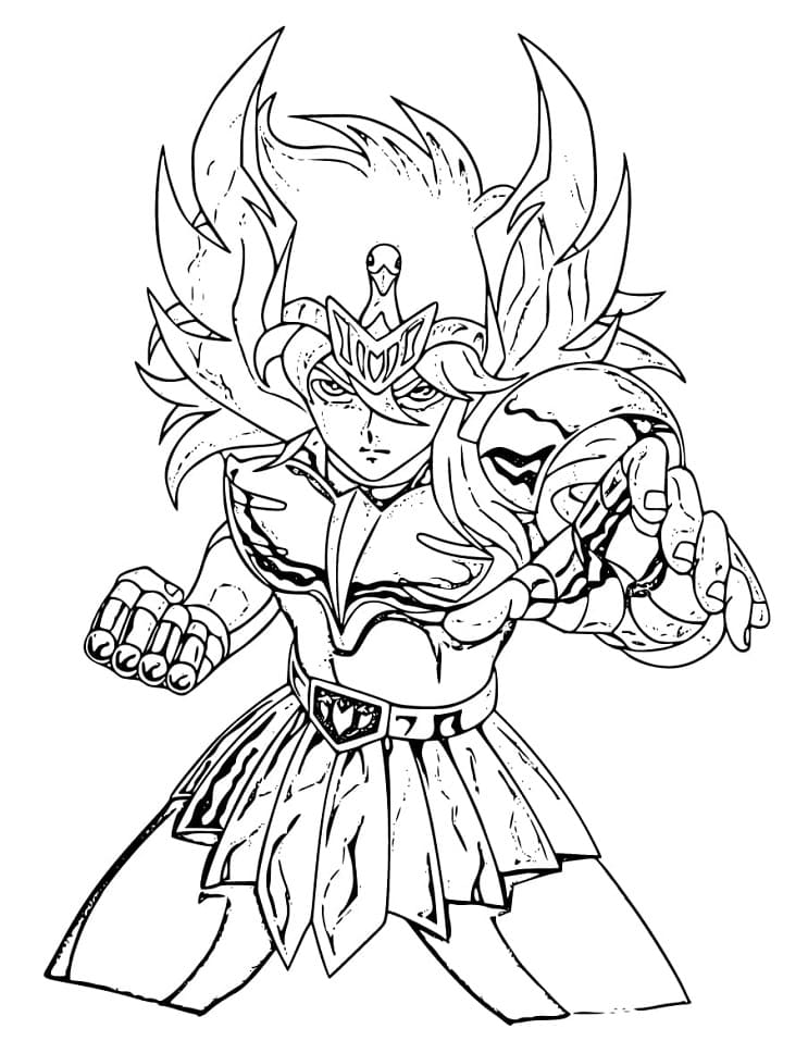 Hyoga from Saint Seiya Coloring Page - Anime Coloring Pages