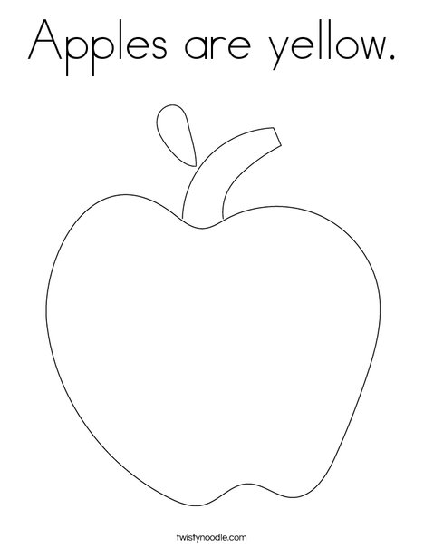 Apples are yellow Coloring Page - Twisty Noodle